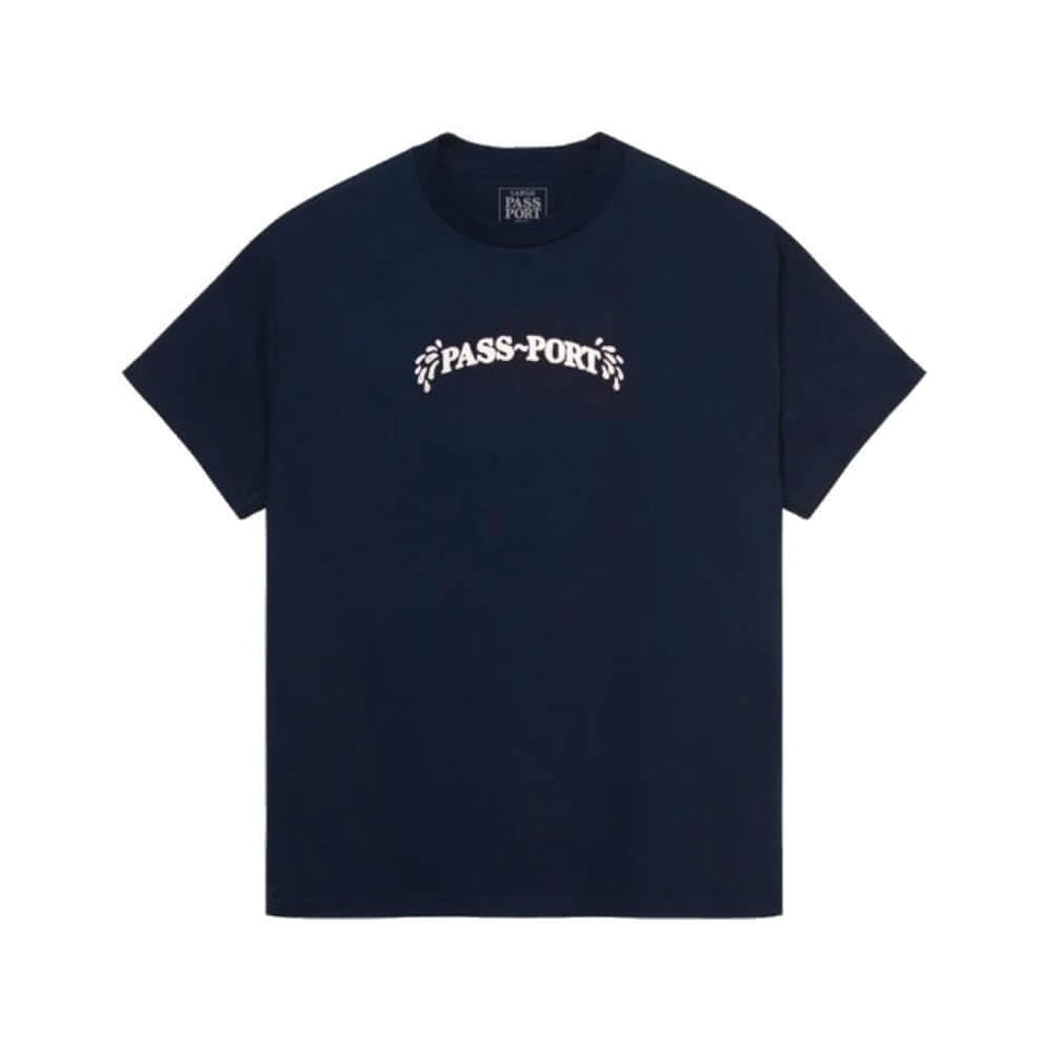 Passport Skate Sweaty Puff Print Tee Navy - 50-50 Skate Shop
