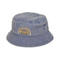 Passport Skate Arched Embroidery Bucket Hat Navy - 50-50 Skate Shop