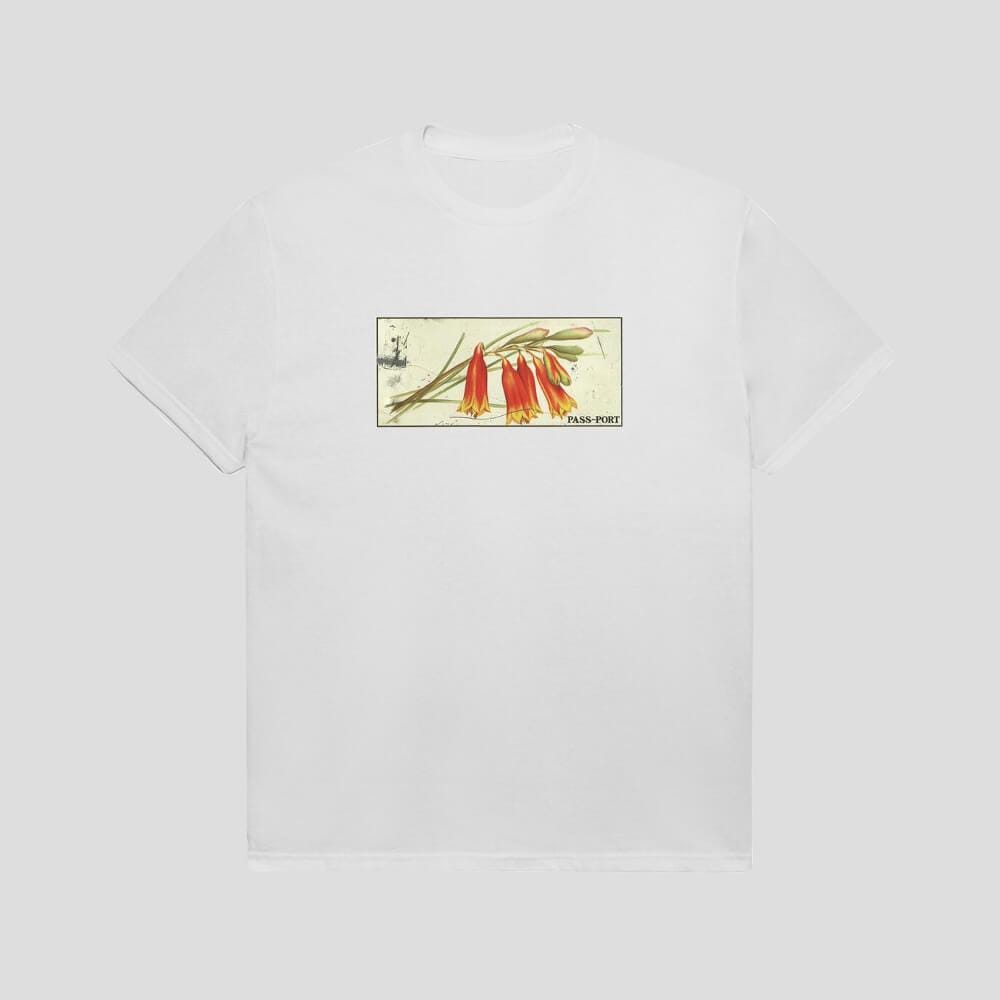 Passport Skate Tin Floral Tee White - 50-50 Skate Shop