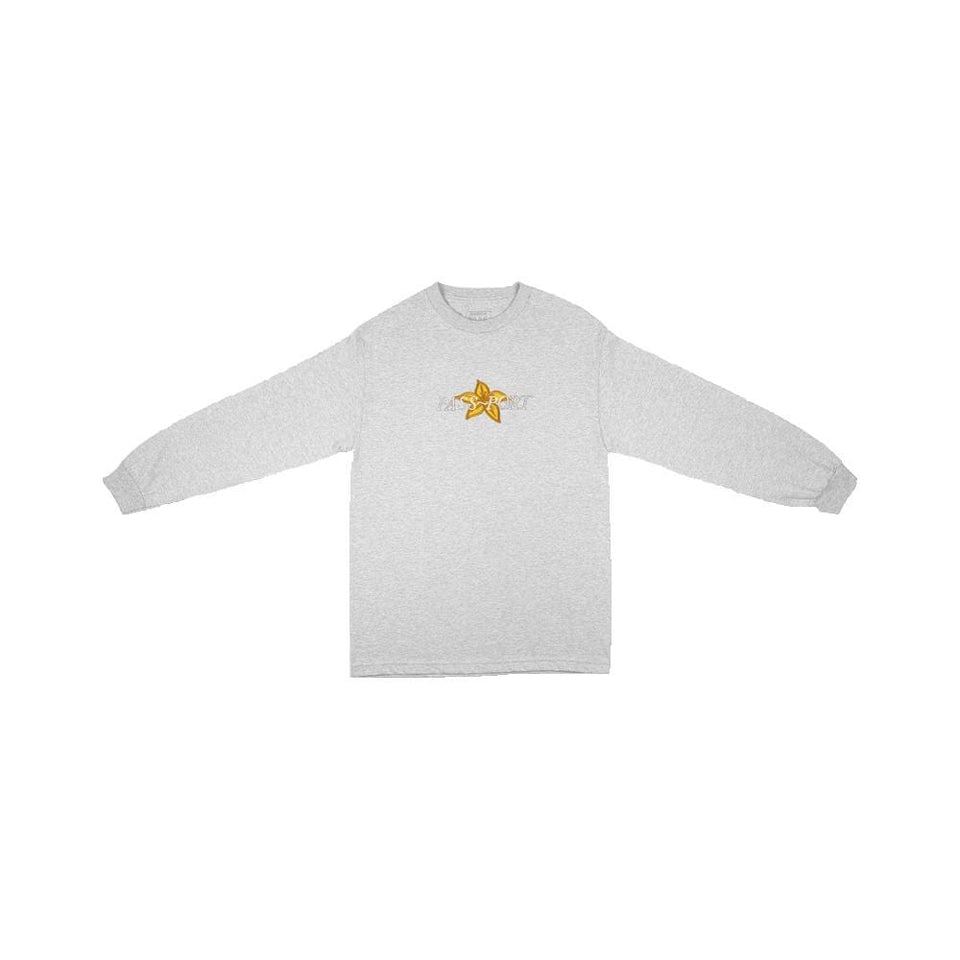 Passport Daffodil Applique Long Sleeve Tee Ash - 50-50 Skate Shop