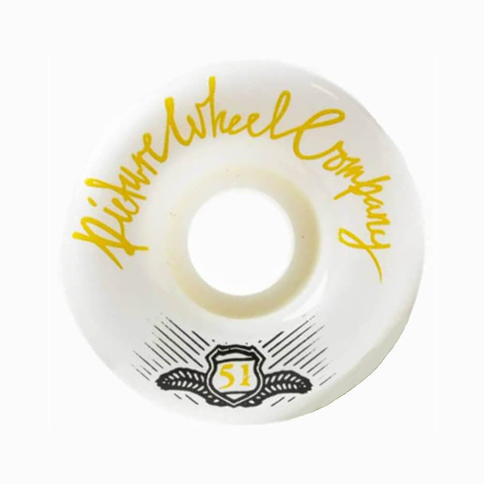 Picture Skateboard Wheels Pop 51mm 99A Yellow - Set of 4 - 50-50 Skate Shop