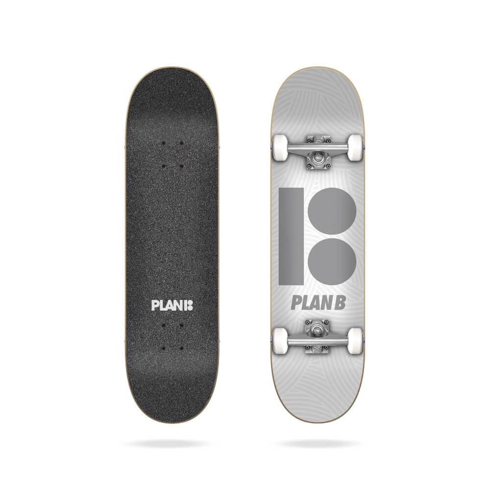 Plan B Skateboard Complete Team Texture 7.87" x 31.5" Silver 14.25" WB - 50-50 Skate Shop