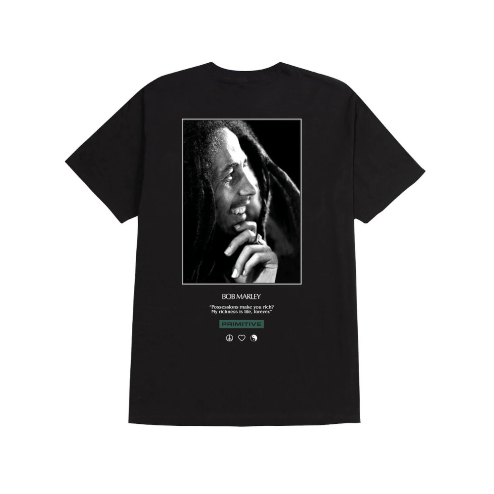 Primitive Skate Tee Life Forever Black Bob Marley - 50-50 Skate Shop