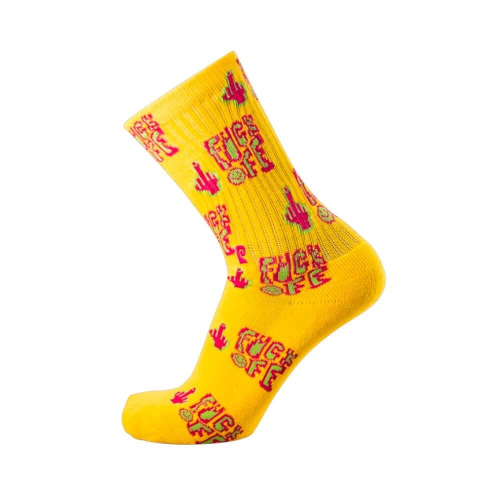 Psockadelic Fuck Off Psocks Yellow - 50-50 Skate Shop