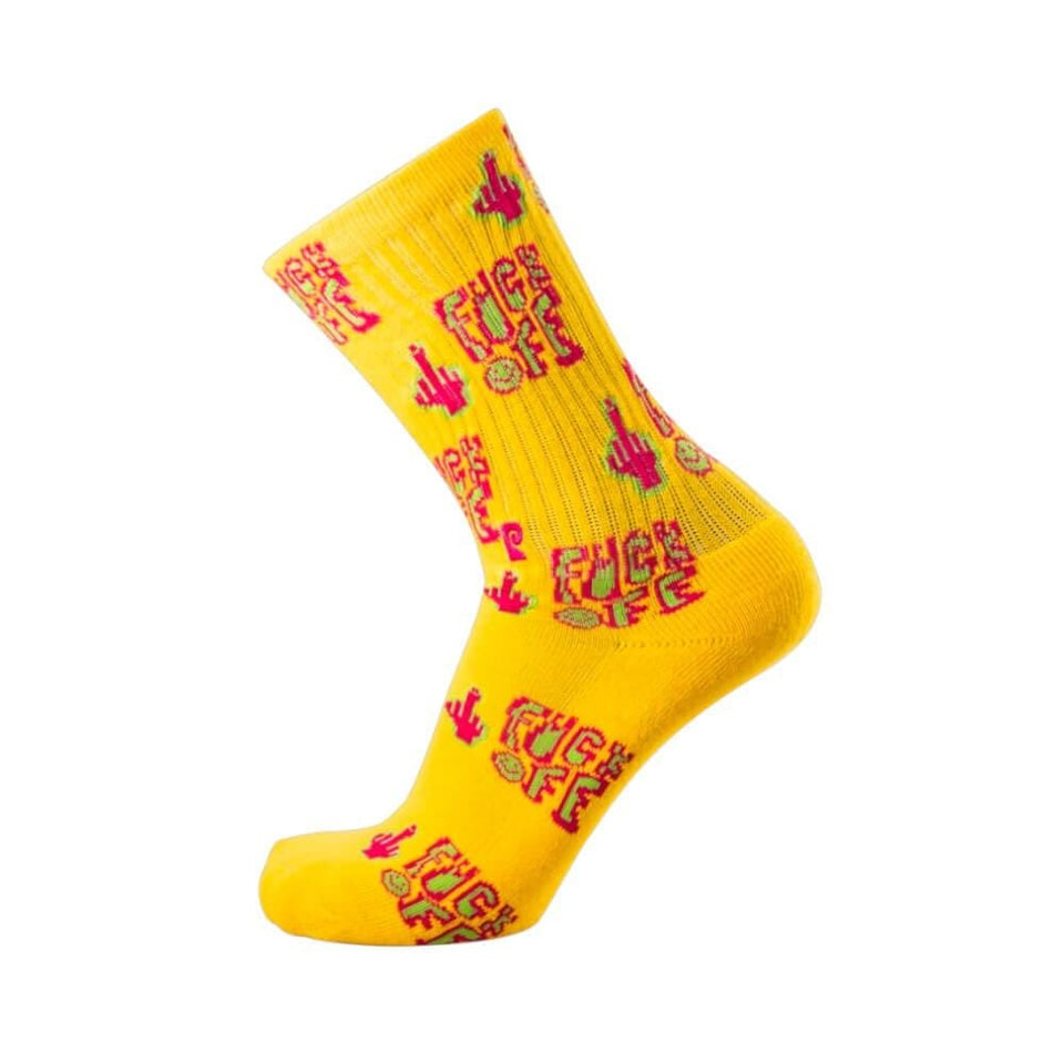 Psockadelic Fuck Off Psocks Yellow - 50-50 Skate Shop