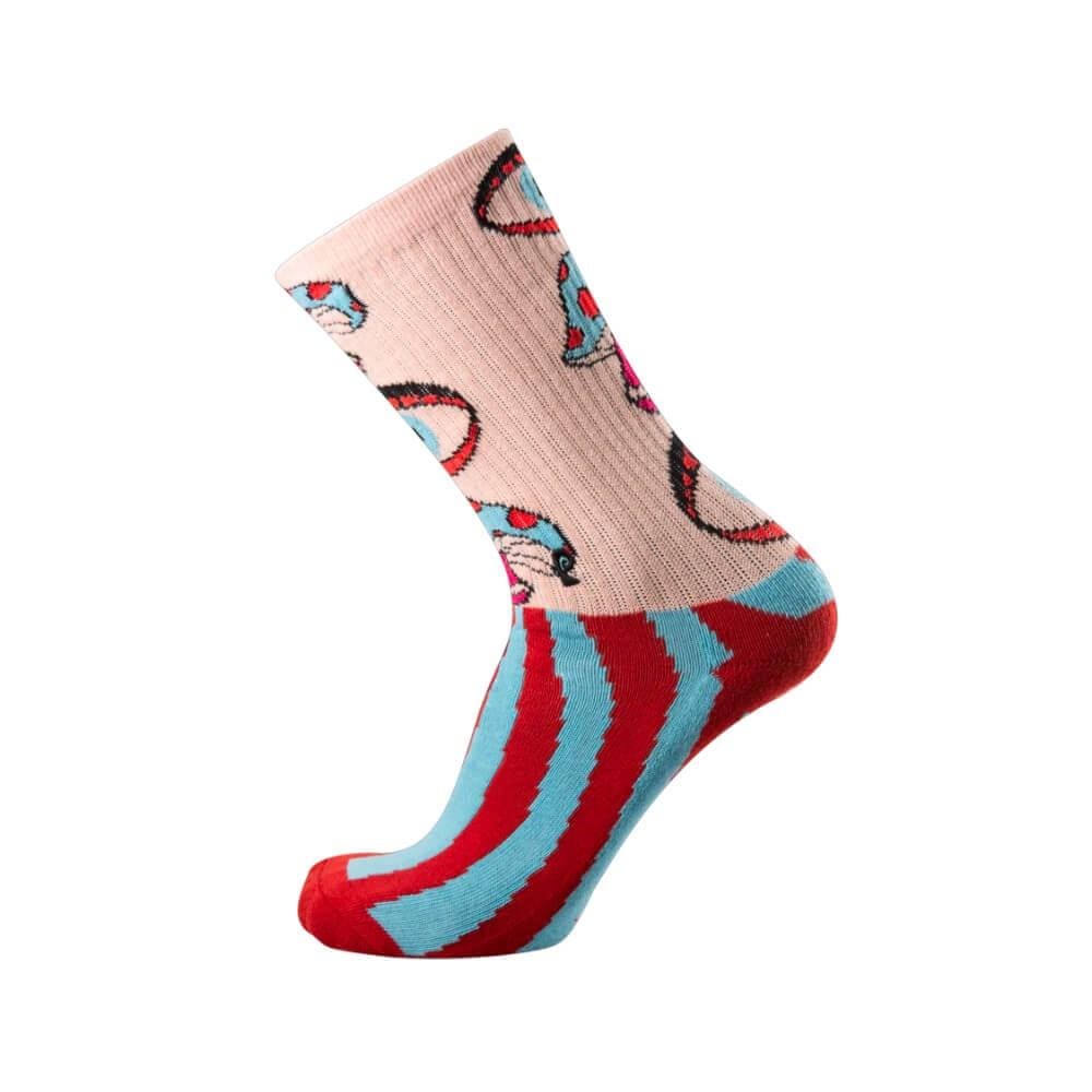 Psockadelic Seeing Mushroom Psocks Red Blue - 50-50 Skate Shop
