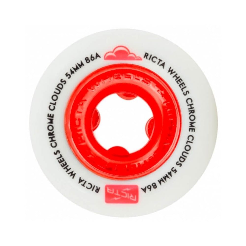 Ricta Skateboard Wheels Chrome Clouds 54mm 86A Red - 50-50 Skate Shop