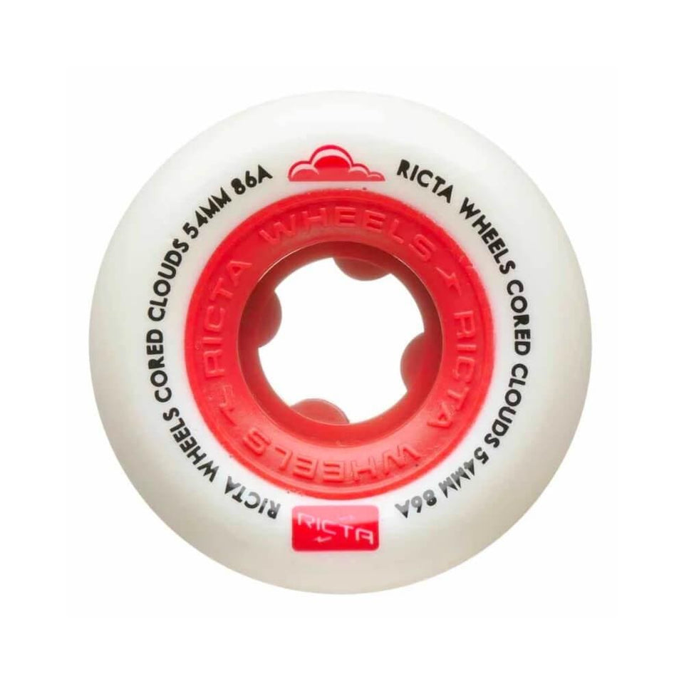 Ricta Skateboard Wheels Cored Clouds 54mm 78A Red - Set of 4 - 50-50 Skate Shop
