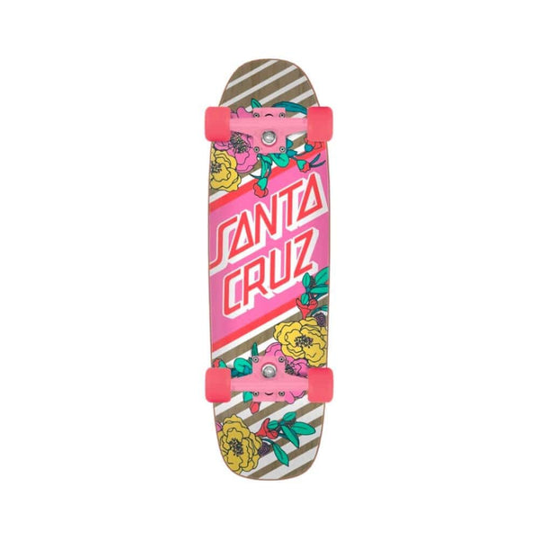 Santa Cruz Skateboard Cruiser Complete Floral Stripe Street Cruzer 8.4" x 29.4" - 50-50 Skate Shop
