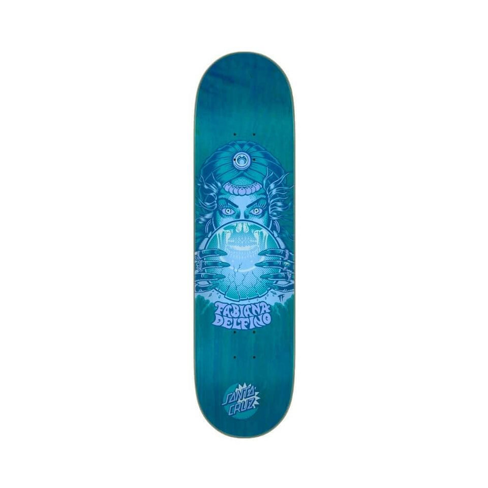 Santa Cruz Skateboard Deck Delfino Fortune Teller 8.25" x 31.8" Blue 14.22" WB - 50-50 Skate Shop