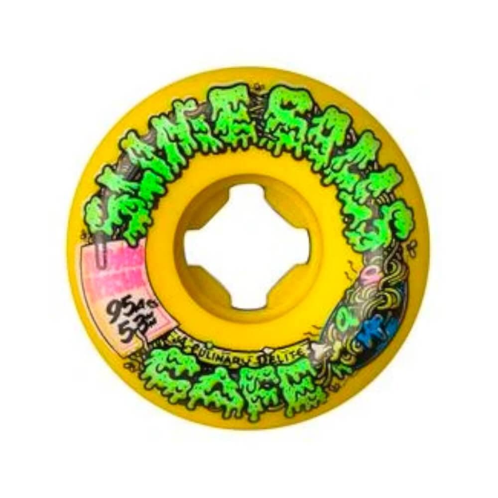 Santa Cruz Skateboard Wheels Double Take Cafe Vomit 53mm 95A Yellow Black - 50-50 Skate Shop