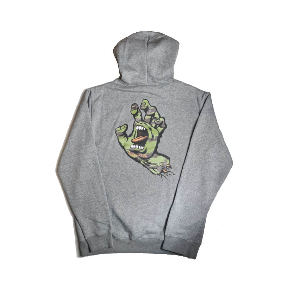 Santa Cruz Camo Hand Pop Hoodie Grey Heather 50-50 Skate Shop