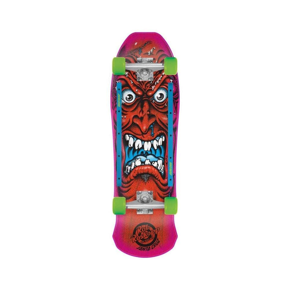Santa Cruz Skateboard Complete Roskopp Face Cruzer 9.5" x 31" Red Green Blue - 50-50 Skate Shop