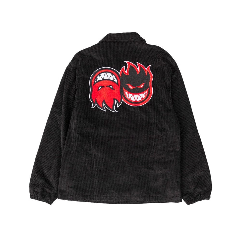 Spitfire Skate Jacket Eternal Corduroy Black Embroidered Red - 50-50 Skate Shop