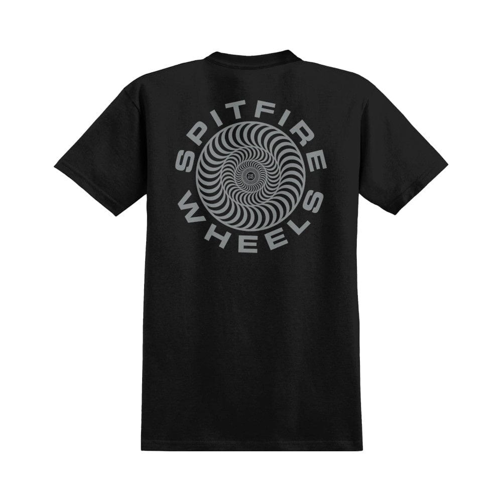 Spitfire Skate Tee Classic 87 Swirl Black Metallic Silver - 50-50 Skate Shop