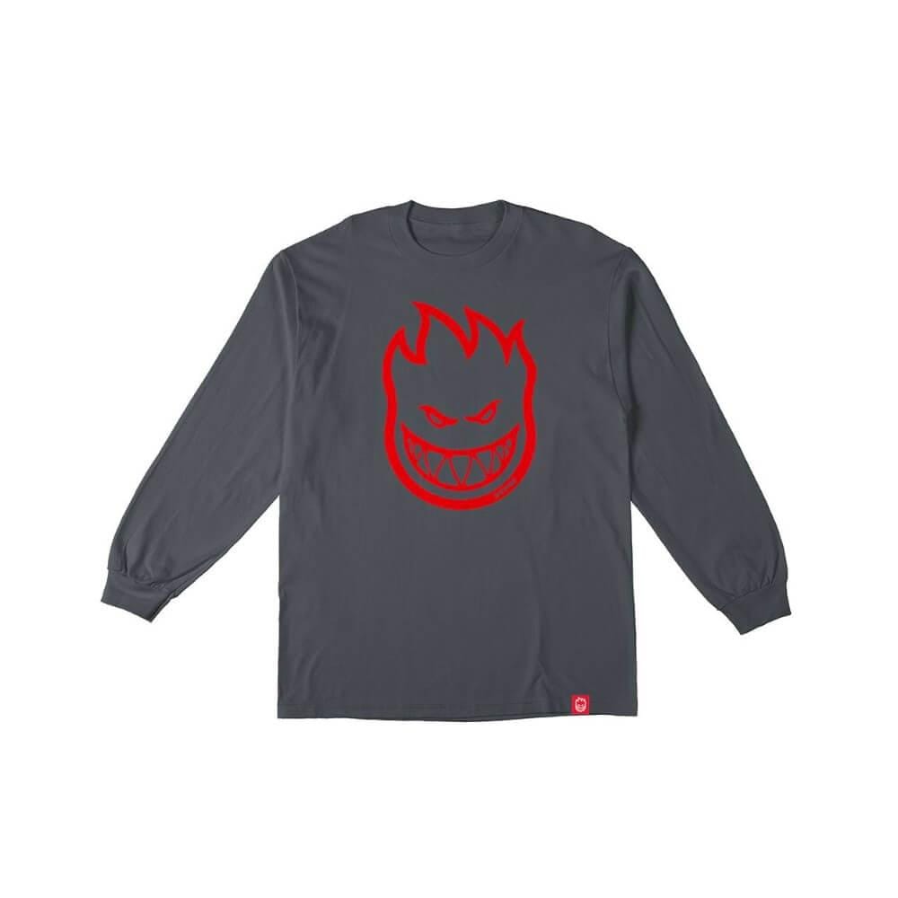 Spitfire Skate Youth Long Sleeve Tee Bighead Charcoal Red - 50-50 Skate Shop