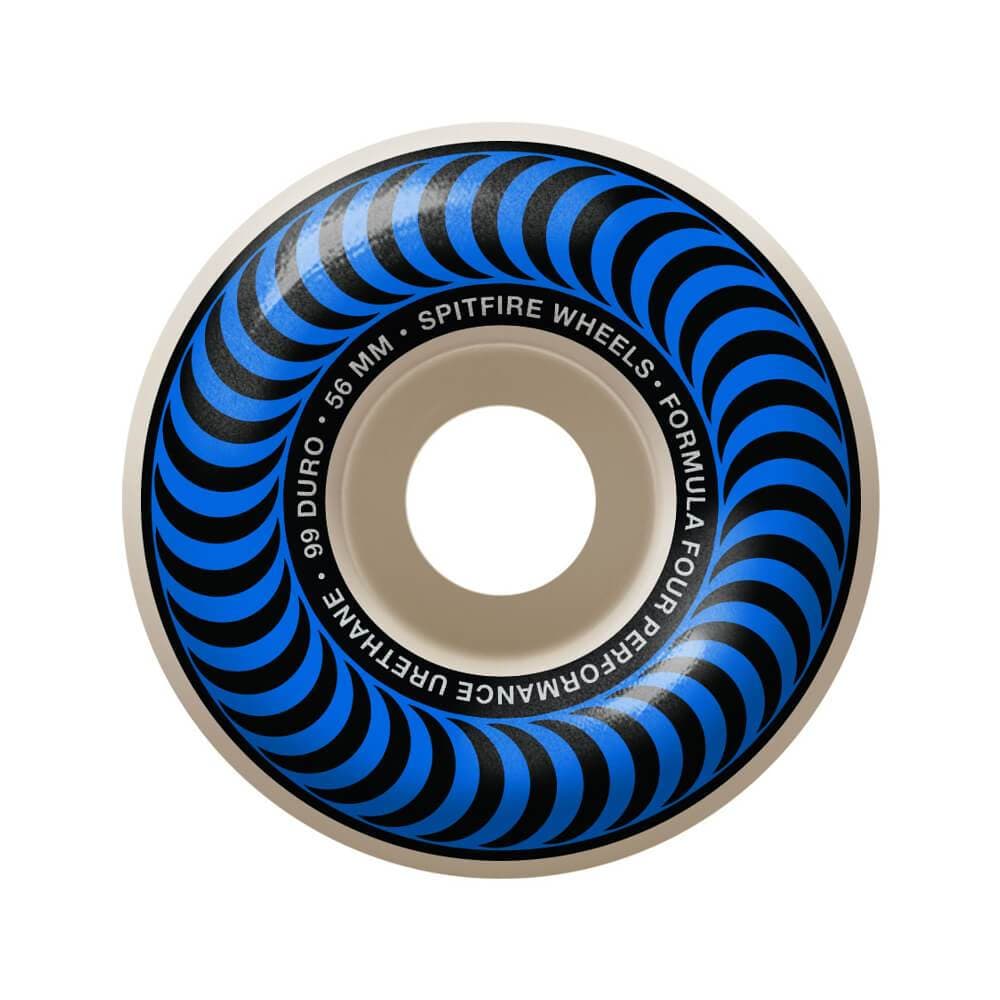 Spitfire Skateboard Wheels F4 99D Classic Swirl 56mm Blue - Set of 4 - 50-50 Skate Shop