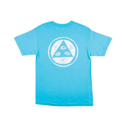 Welcome Talisman Mono Tee - Blue/White Puff Print - 50-50 Skate Shop