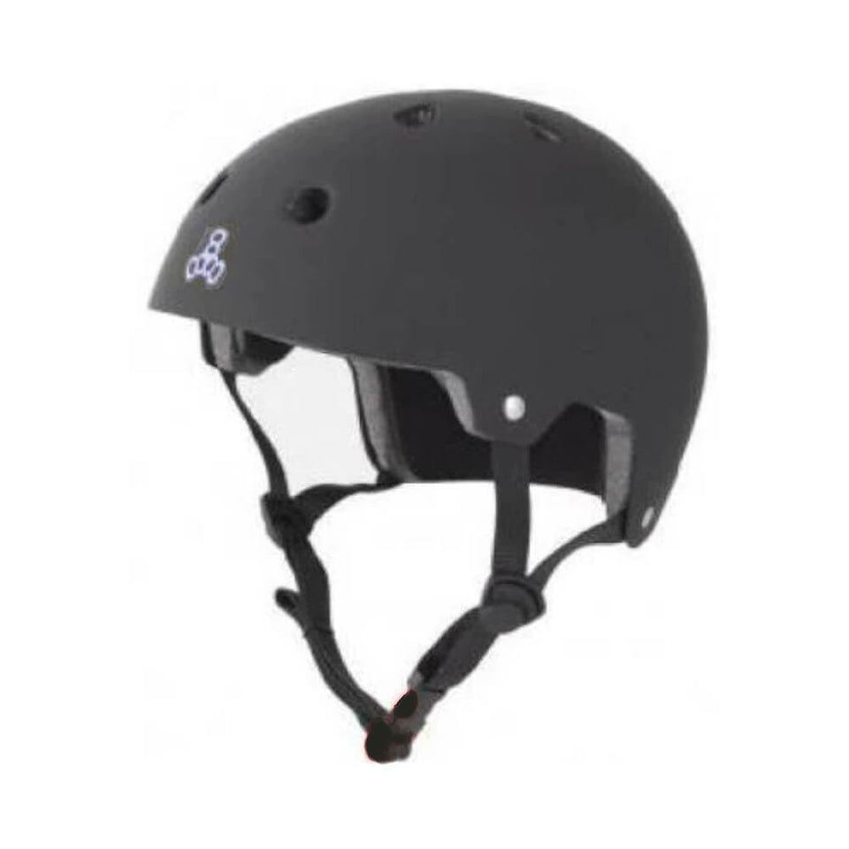 Triple 8 Certified Helmet SS All Black Rubber - 50-50 Skate Shop