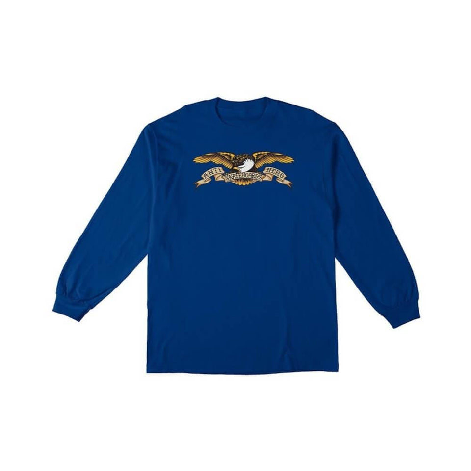 Anti Hero Skate Youth Long Sleeve Tee Eagle Royal Blue - 50-50 Skate Shop