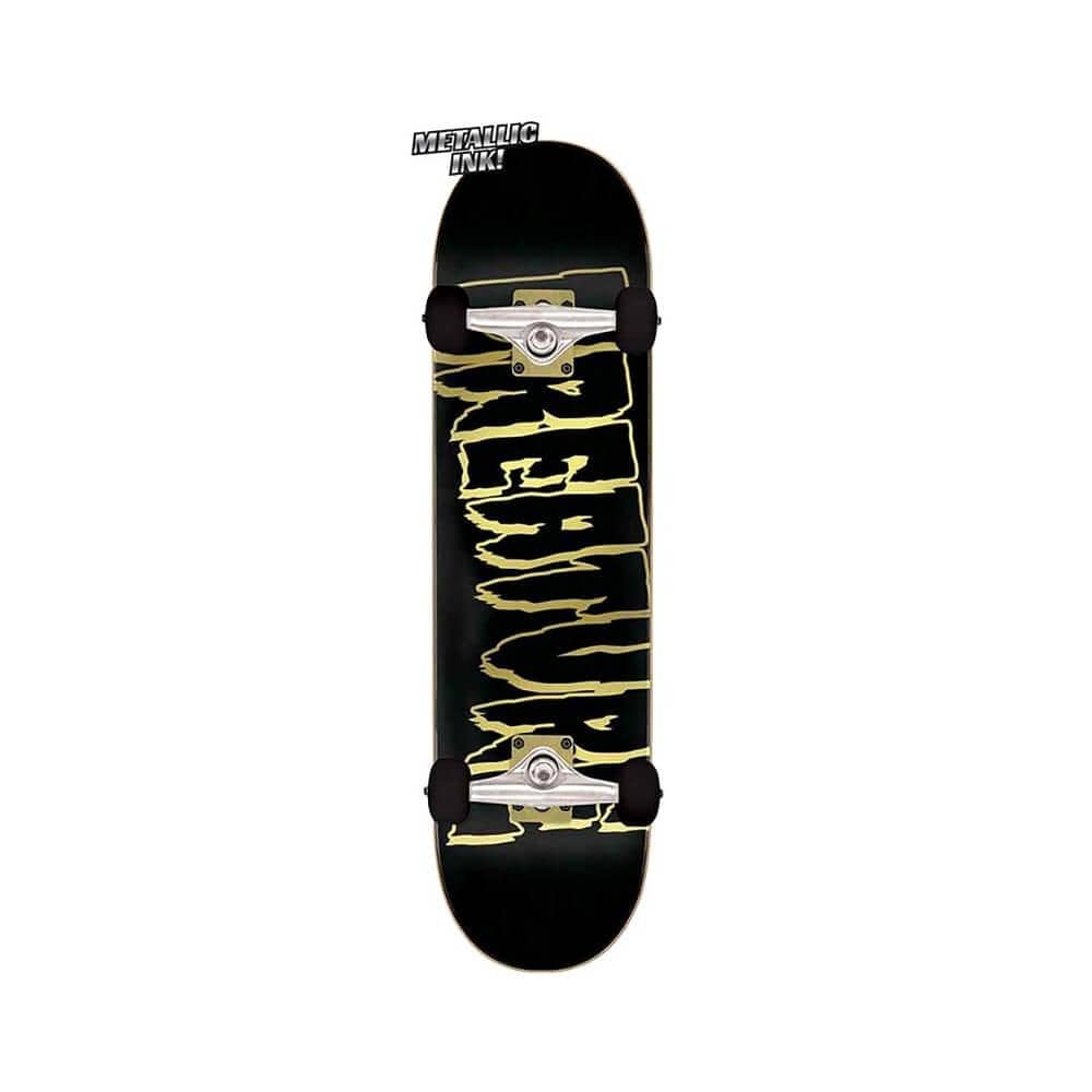 Creature Skateboard Complete Logo Outline 8.25" x 31.5" Black Gold 14" WB - 50-50 Skate Shop