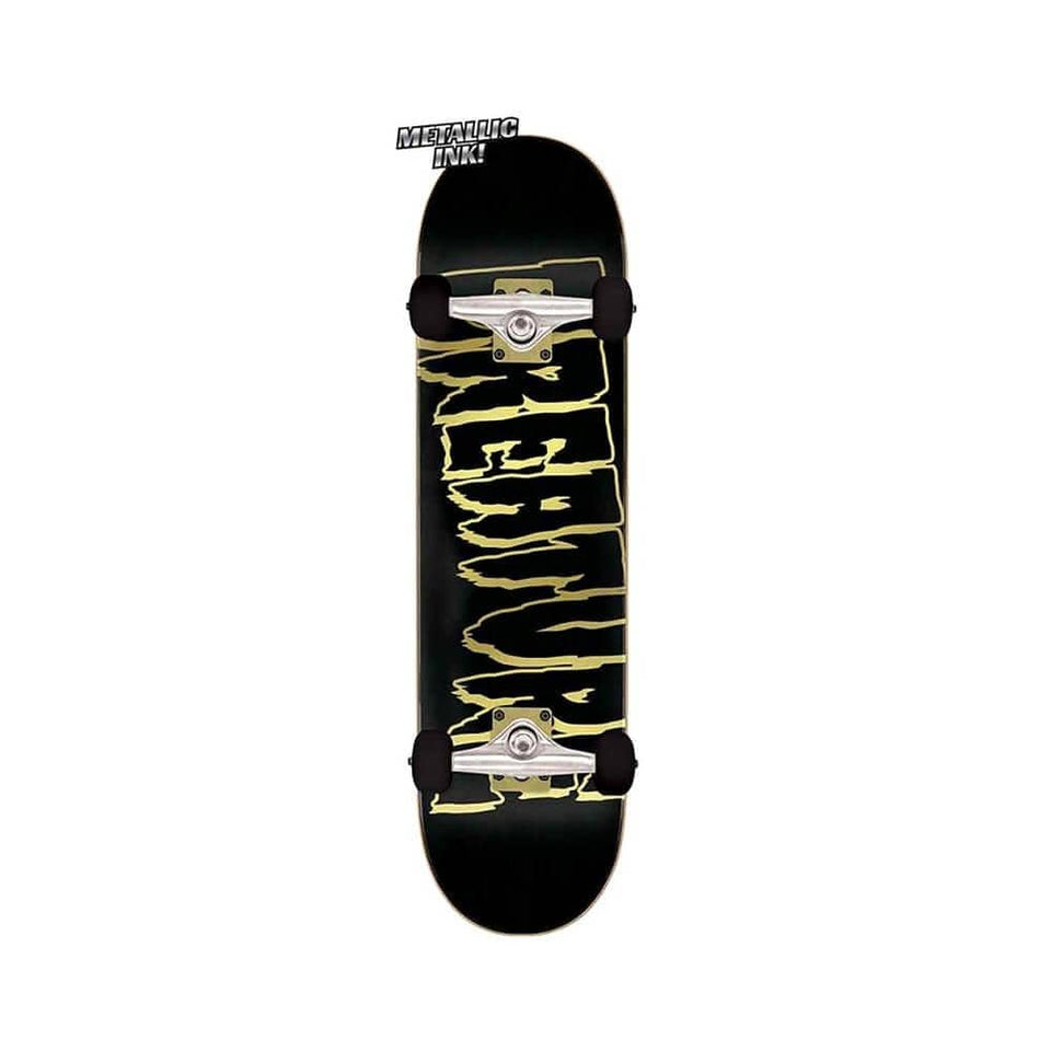 Creature Skateboard Complete Logo Outline 8.25" x 31.5" Black Gold 14" WB - 50-50 Skate Shop