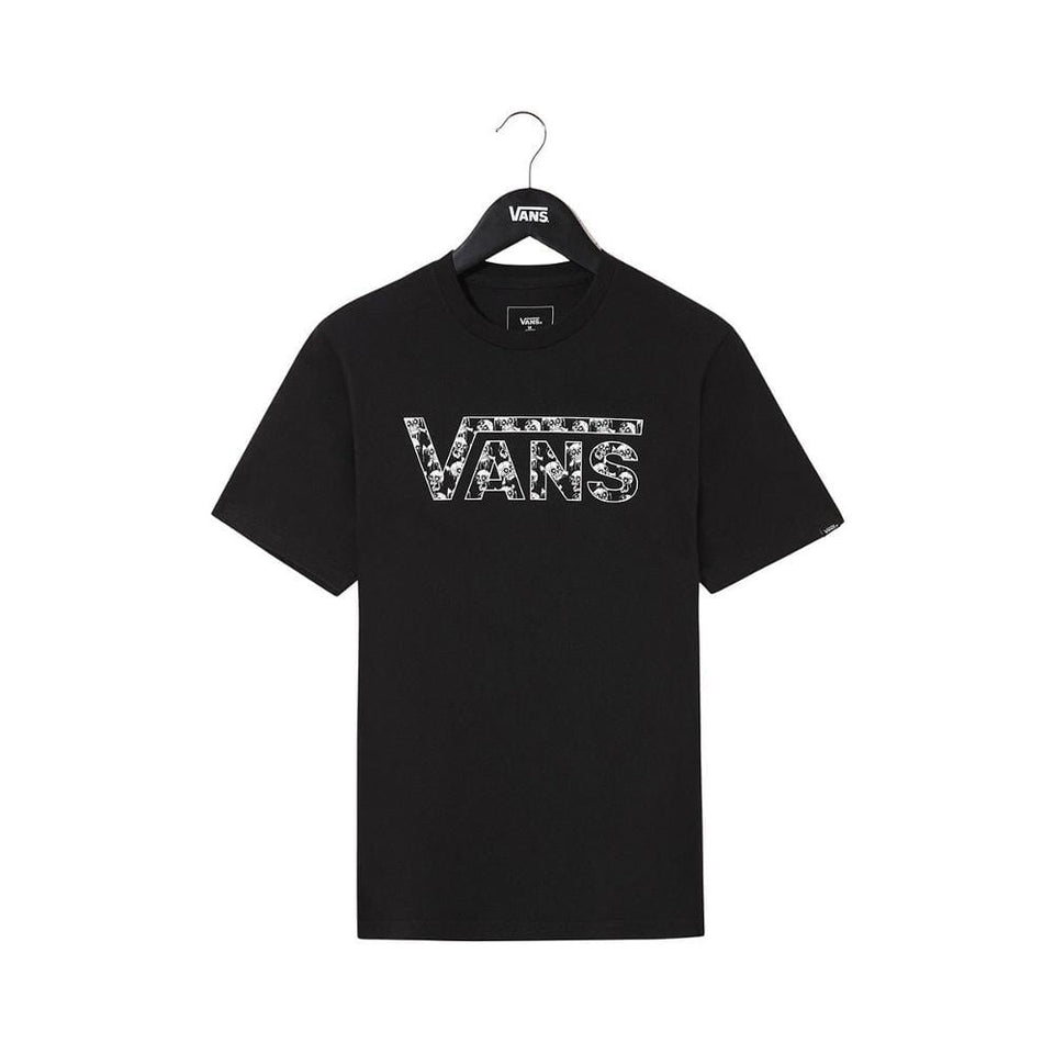 Vans Classic Logo Fill Boys Tee Black Skulls - 50-50 Skate Shop