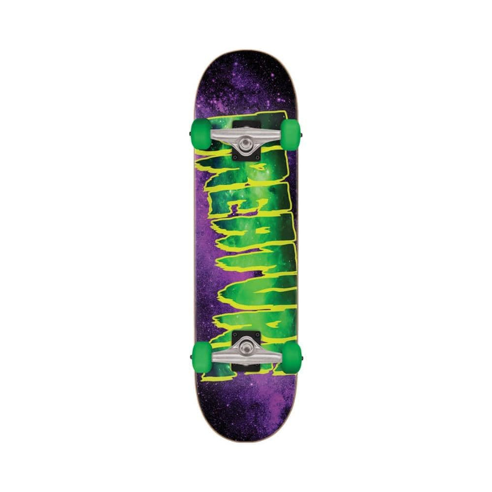 Creature Skateboard Complete Galaxy Logo Mid 7.8" x 31" Green Purple 13.5" WB - 50-50 Skate Shop