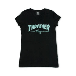 Thrasher Womens Mag Logo V-Neck Black - 50-50 Skate Shop