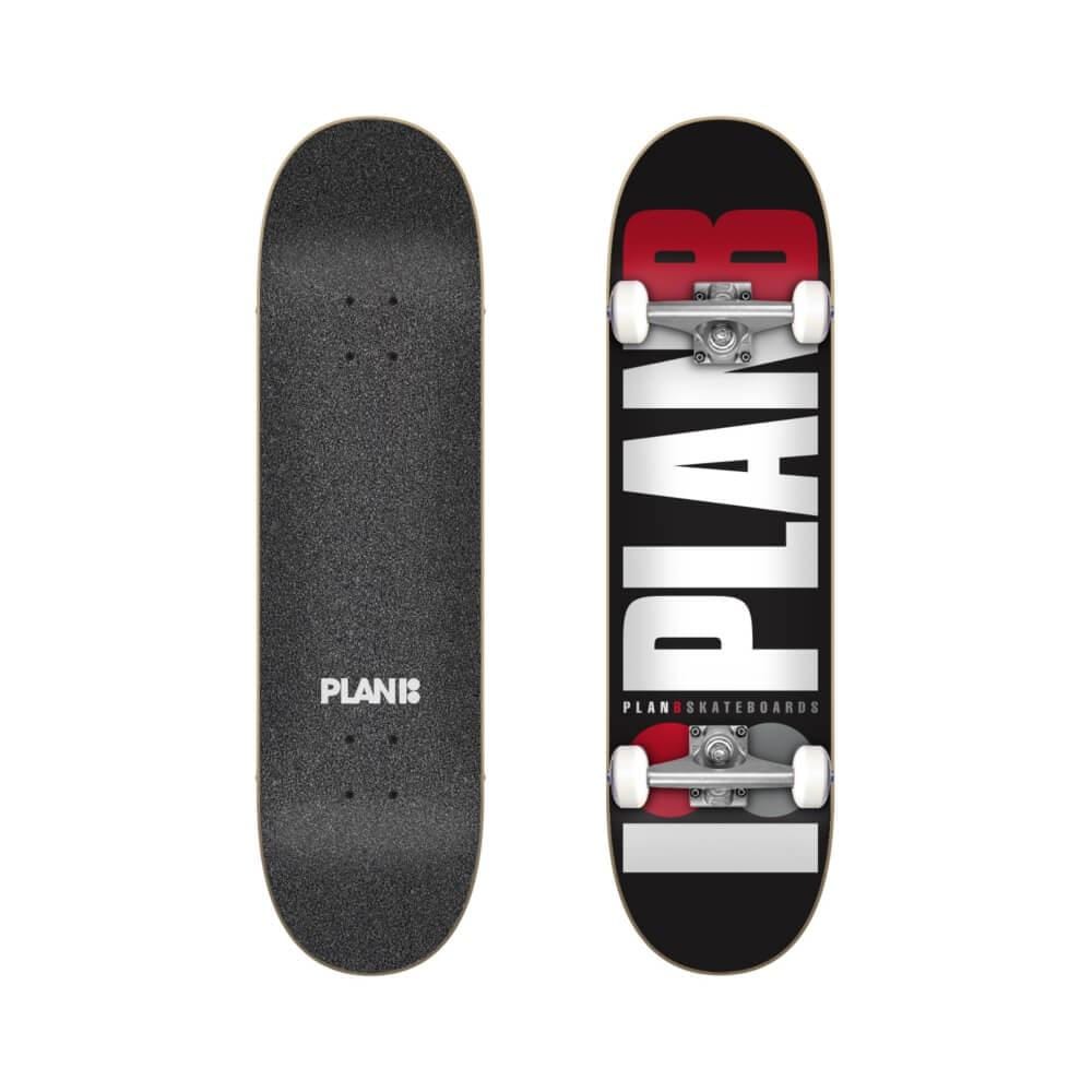 Plan B Skateboard Complete Team 8.0" x 31.85" Black Red 14.25" WB - 50-50 Skate Shop