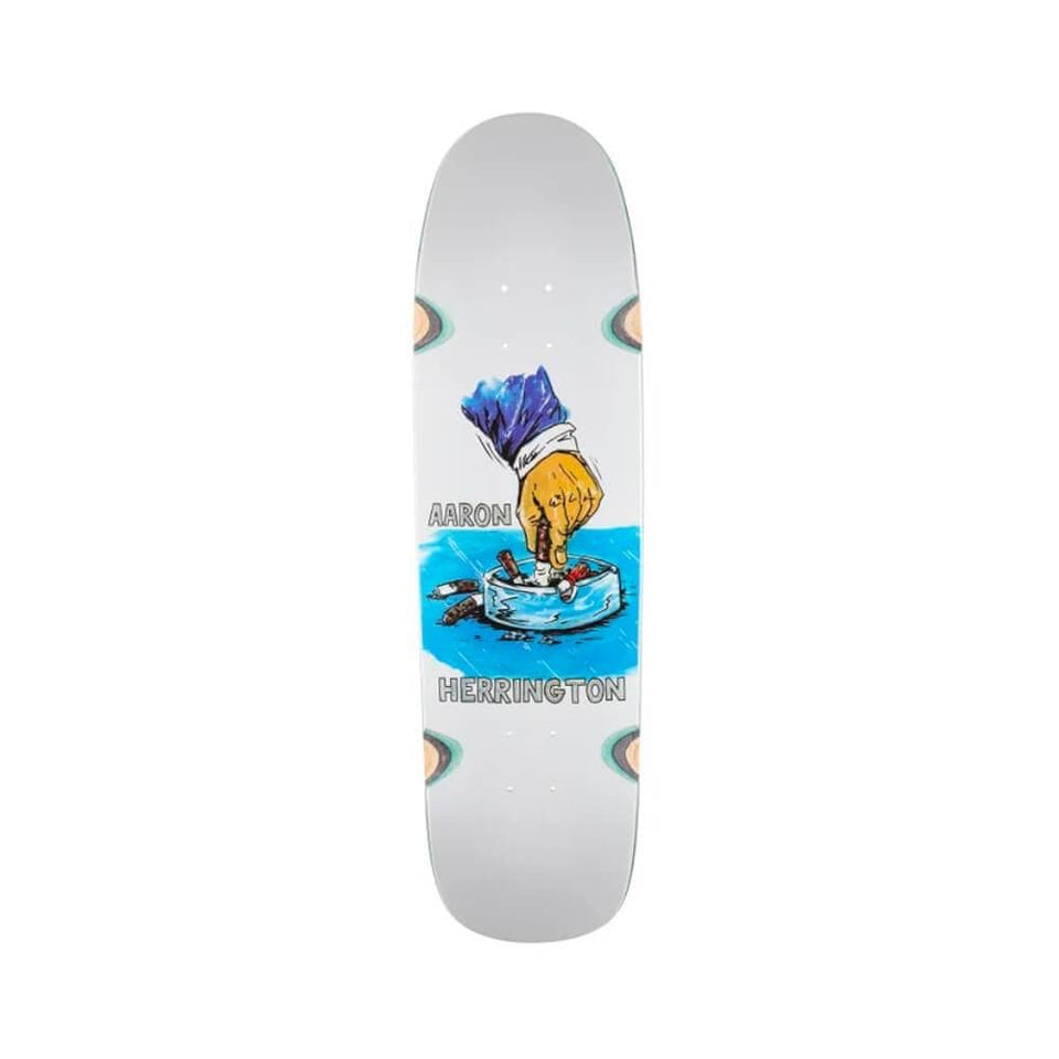 Polar Skateboard Deck Chain Smoker P9 Shape 8.625" x 32" Aaron Herrington White 14.5" WB - 50-50 Skate Shop