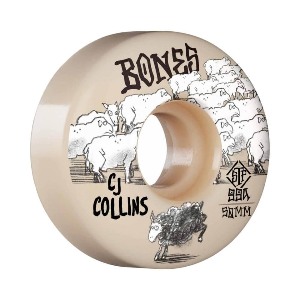Bones Skateboard Wheels STF Collins Black Sheep V3 Slims 50mm 99A - Set of 4 - 50-50 Skate Shop