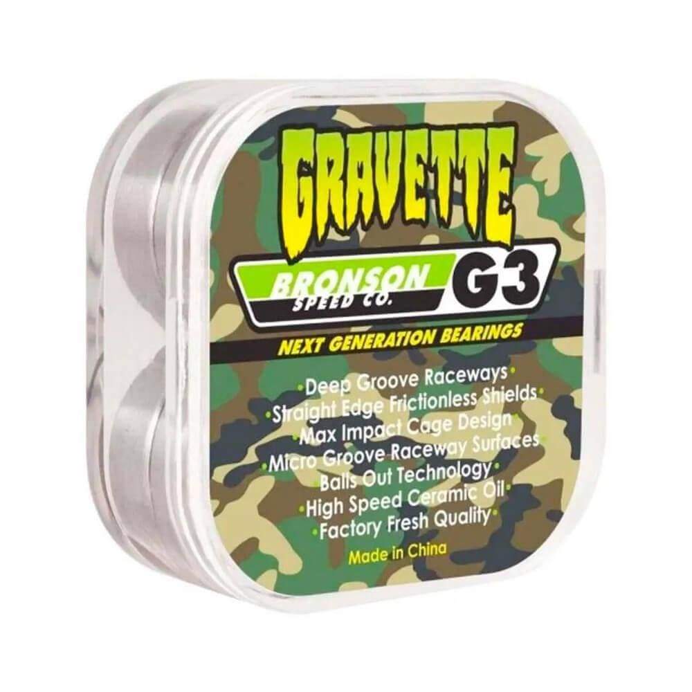 Bronson Skateboard Bearings G3 Gravette - Set of 8 - 50-50 Skate Shop