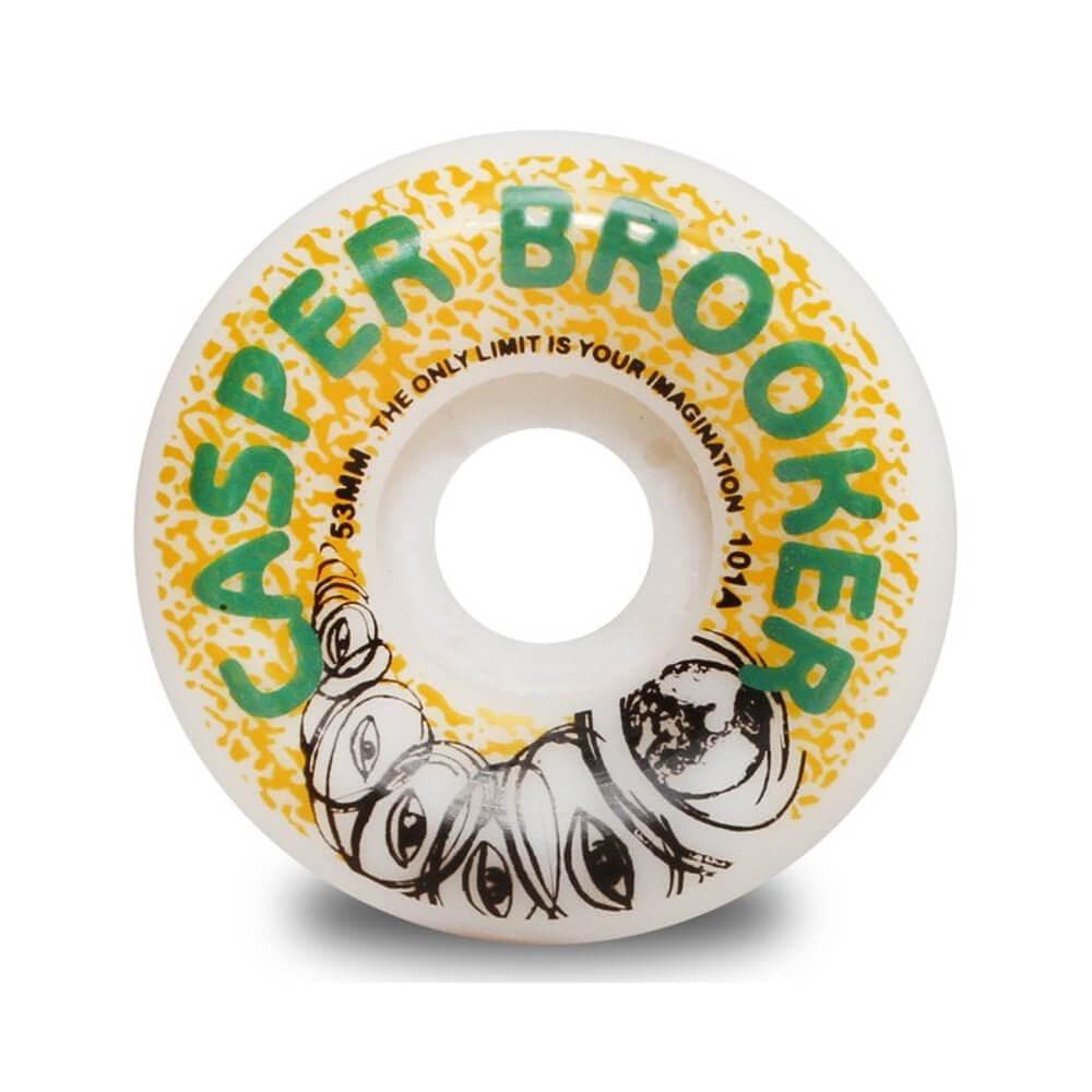 Wayward Skateboard Wheels Casper Brooker USA Made 53mm 101A Green Orange - Set of 4 - 50-50 Skate Shop