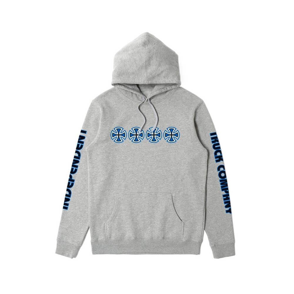 Independent Stacked Youth Pop Hoodie Grey Heather - 50-50 Skate Shop