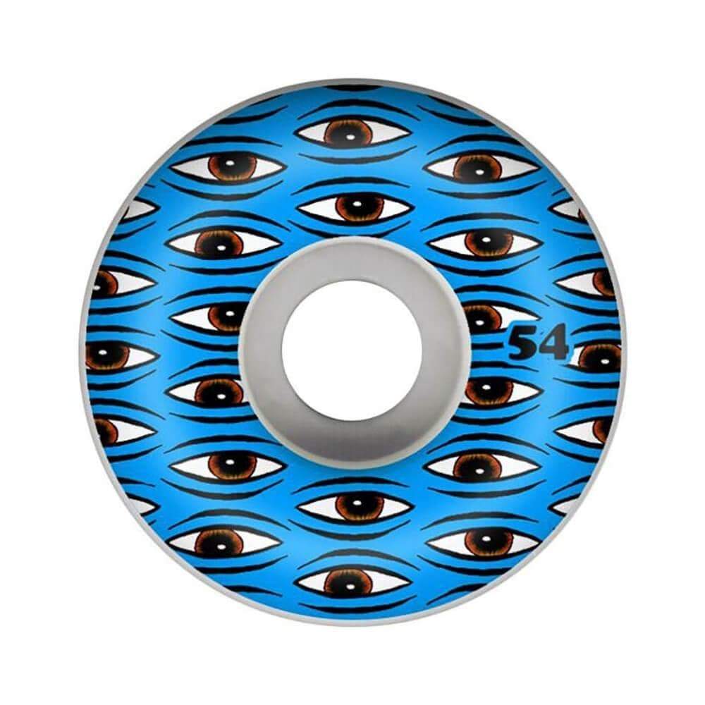 Toy Machine Skateboard Wheels All Seeing 54mm 99a Blue - Set of 4 - 50-50 Skate Shop