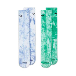 Nike SB Everyday Plus Lightweight Crew Socks Tie Dye  Blue Green 2 Pack - 50-50 Skate Shop