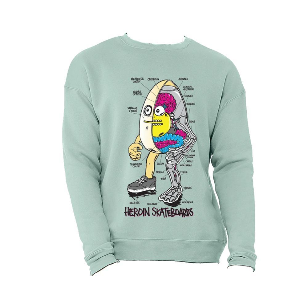 Heroin Anatomy Of An Egg Crewneck Seafoam Green - 50-50 Skate Shop