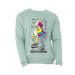 Heroin Anatomy Of An Egg Crewneck Seafoam Green - 50-50 Skate Shop
