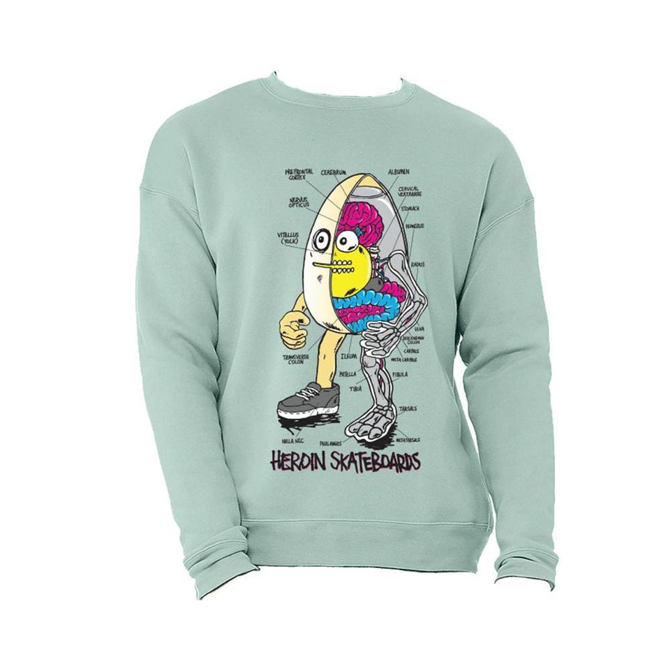 Heroin Anatomy Of An Egg Crewneck Seafoam Green - 50-50 Skate Shop