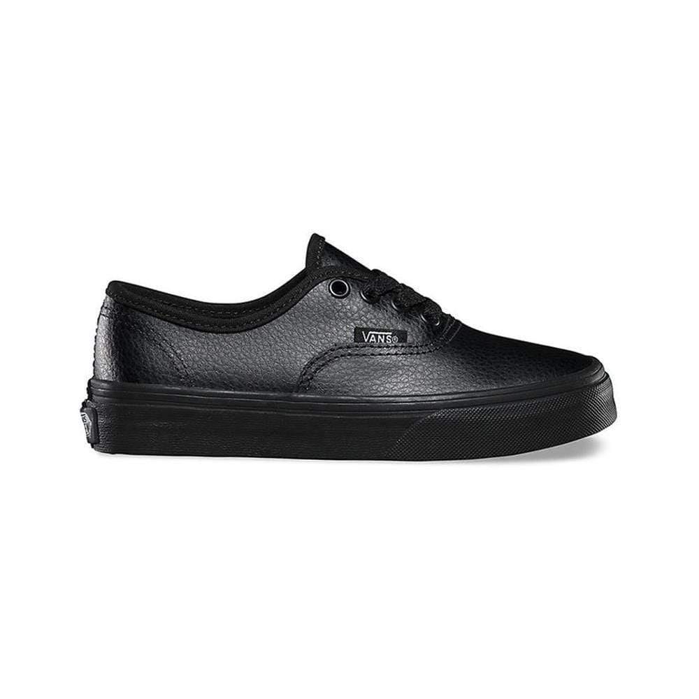 Vans Kids Authentic (Leather) Black Mono - 50-50 Skate Shop