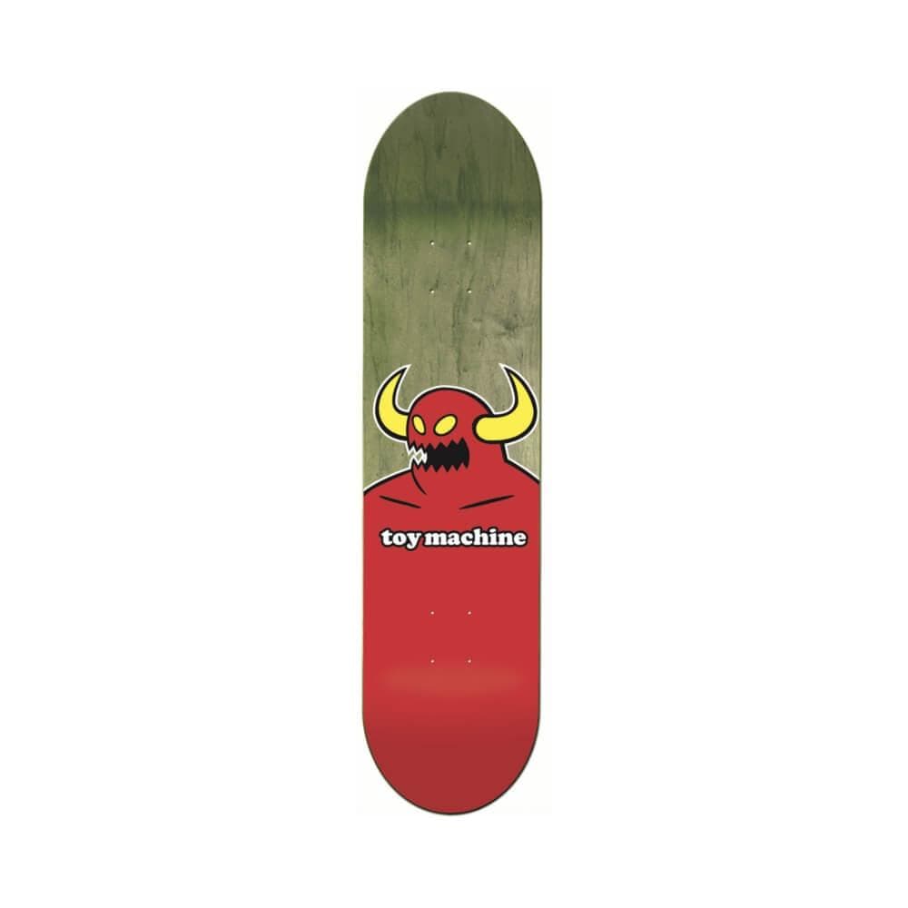 Toy Machine Skatebooard Deck Monster 8.25" x 31.88" Green Stain Red 14" WB - 50-50 Skate Shop