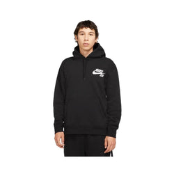 Nike SB Icon Pullover Hoodie Black White - 50-50 Skate Shop