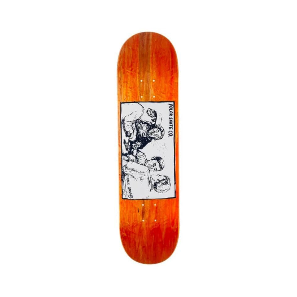 Polar Skateboard Deck Cold Streak 8.25" x 31.875" Paul Grund Orange 14.125" WB - 50-50 Skate Shop