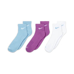 Nike SB Everyday Plus Lightweight Ankle Socks Blue Purple White 3 Pack - 50-50 Skate Shop