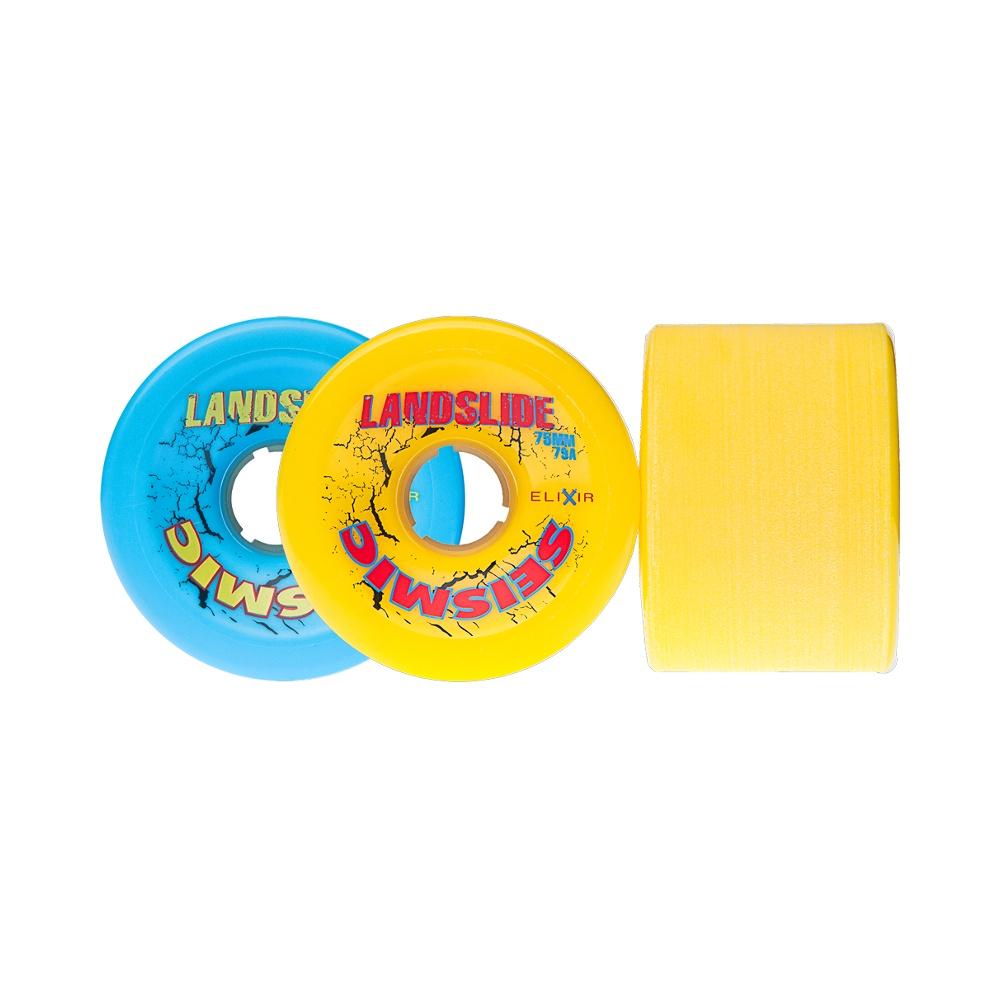 Seismic Skateboard Wheels Landslide 75mm x 79A Full Set Of Yellow Elixir - Set of 4 - 50-50 Skate Shop