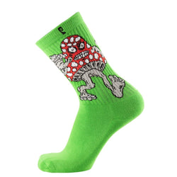 Psockadelic Socks Mushroom Monster Green - 50-50 Skate Shop
