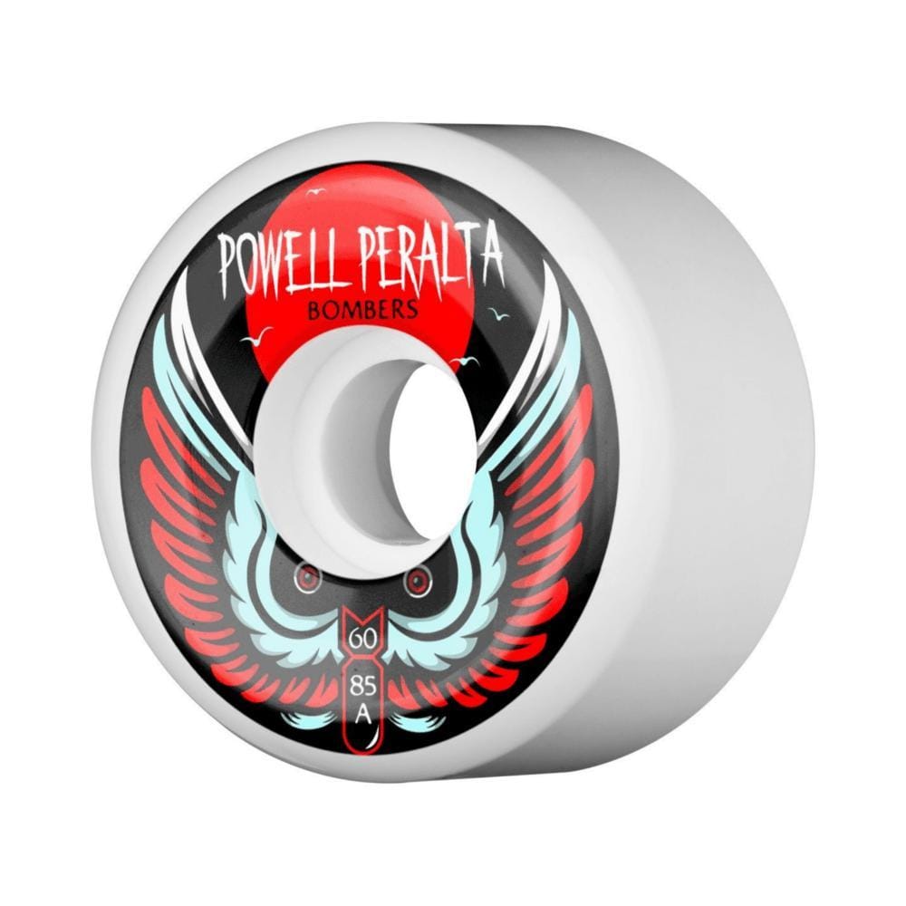 Powell Peralta Skateboard Wheels Bomber 60mm x 85A White - 50-50 Skate Shop