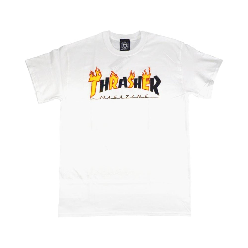 Thrasher Flame Mag Short Sleeve Tee White - 50-50 Skate Shop