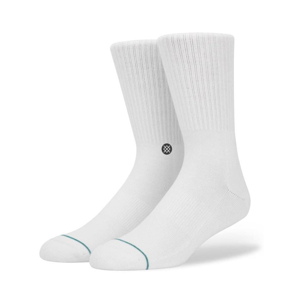 Stance Icon Socks White/Black - 50-50 Skate Shop